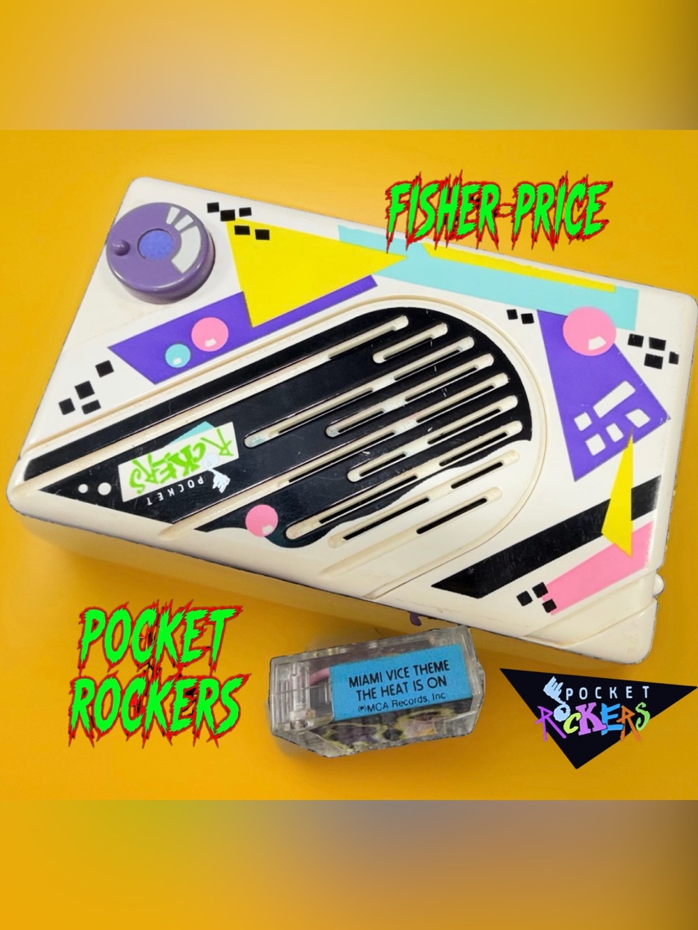 Vintage 1988 Fisher-Price Pocket Rockers 8700 + Miami Vice Tape untested